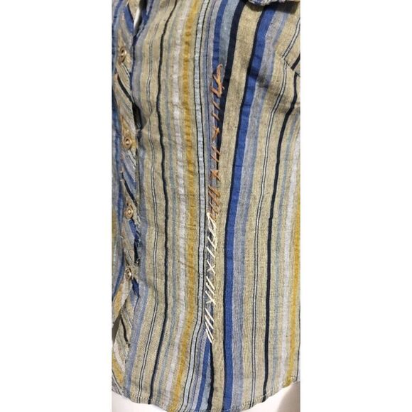 NWT - Lucy Paris Button Down Random Thread 100% Cotton Shirt - Size S